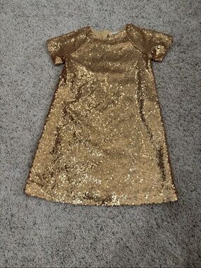 Crewcuts Metallic Gold Sequin Dress